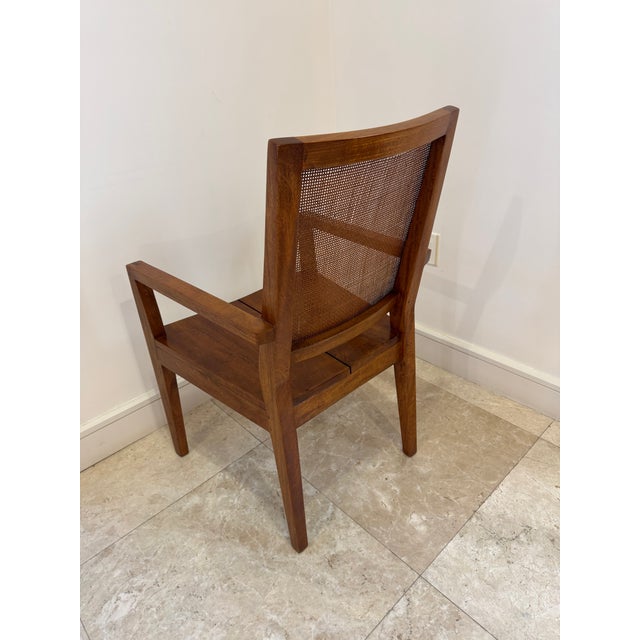 Crate and Barrel Solid Wood Desk With Caining and Matching Chair For Sale - Image 16 of 18