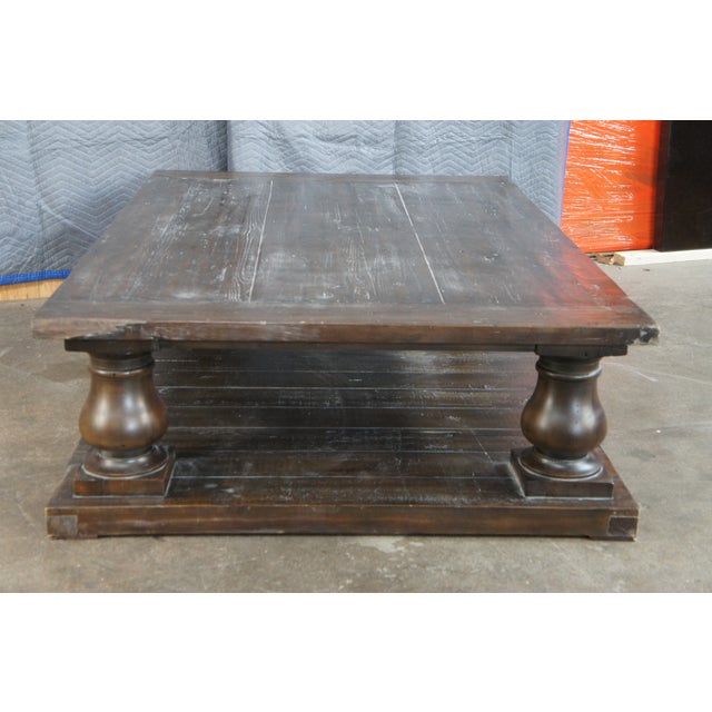 Restoration Hardware Restoration Hardware Timothy Oulton Balustrade Salvaged Wood Pine Coffee Table For Sale - Image 4 of 12