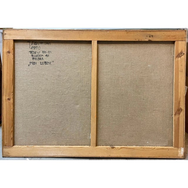 Janusz Akermann, Large Figurative Neo Expressionist Polish Oil Painting Janusz Akermann Brutalist, 1990 For Sale - Image 4 of 13