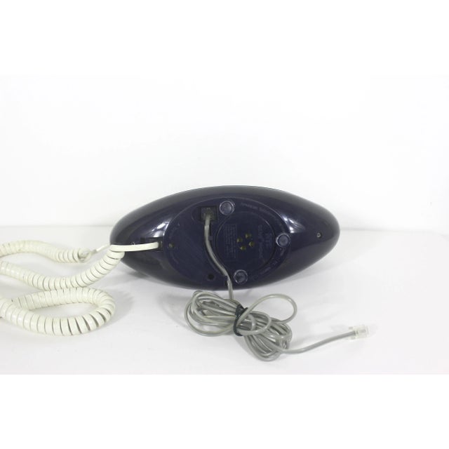 Vintage Navy Blue and Gold White Genie Phone Push Button Telephone Eighties For Sale - Image 6 of 9