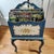 Hand Painted Floral Gilded Wood Magazine Rack Vintage Speckled Finish Handle 26" H 14" W For Sale - Image 4 of 16