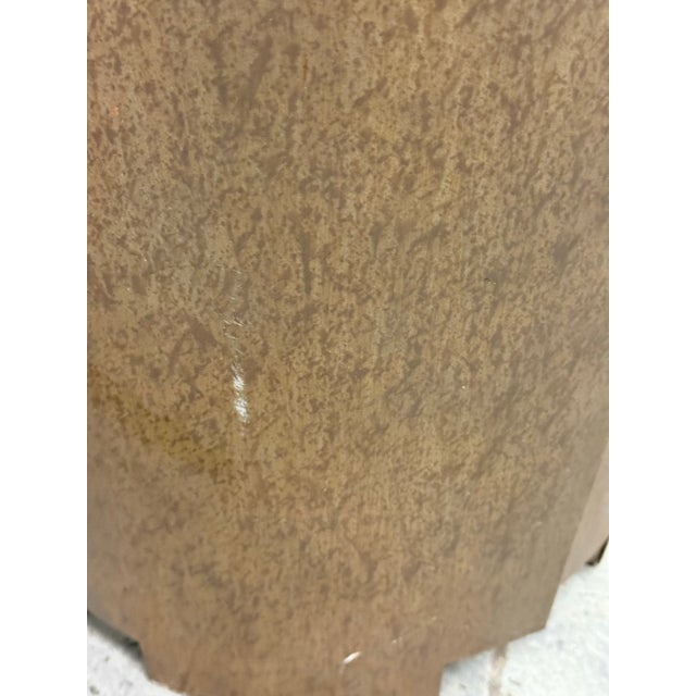 Industrial Crate & Barrel Anton Bronze Drum End Table For Sale - Image 3 of 12