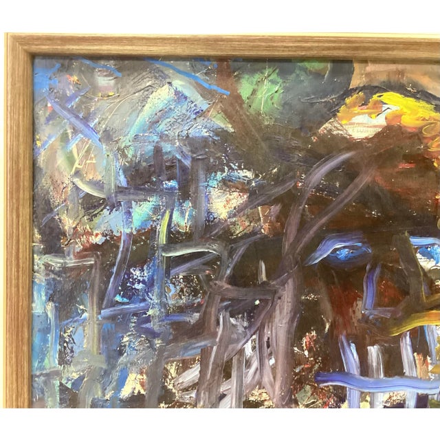 Mid 20th Century 20th Century Oil on Canvas Abstract Painting For Sale - Image 5 of 10