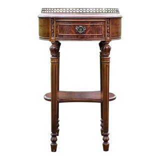 Vintage 1940’s Mahogany Regency Accent Table With Drawer For Sale