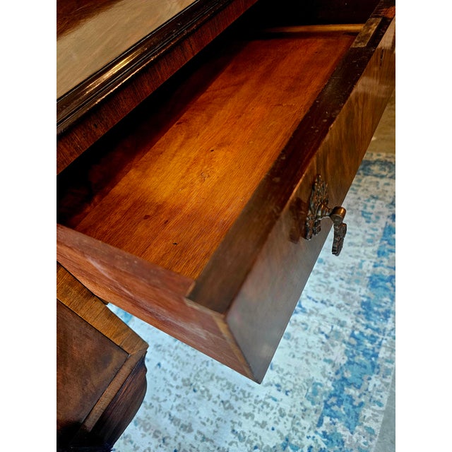 Early 20th Century Classic Early 20th Century Queen Anne Style Writing Desk in Walnut Burlwood Veneer For Sale - Image 5 of 11