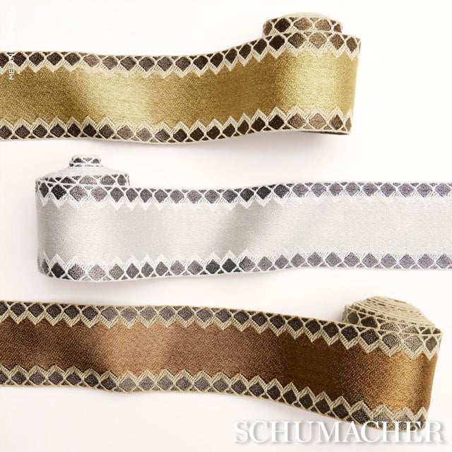 Schumacher SAMPLE - Schumacher Allure Metallic Tape In Gold For Sale - Image 4 of 4