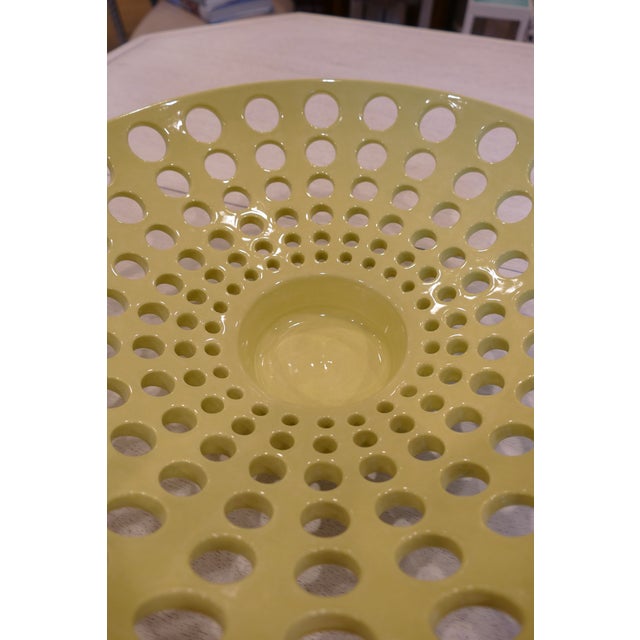 Modern Lawrence McRae Ceramic Chartreuse Low Fade Bowl For Sale - Image 3 of 7