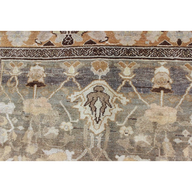 Antique Persian Bakhtiari Rug With Soft Earth-Toned Floral and Botanical Motifs For Sale - Image 10 of 13