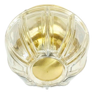 Mid-Century Glass & Brass Ceiling Light from Limburg, Germany, 1960s For Sale