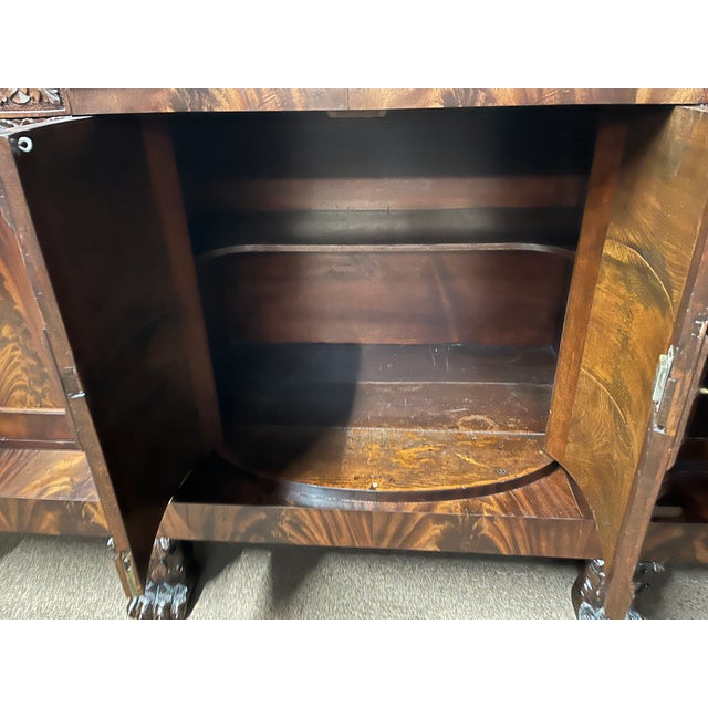 1830s Antique American Empire Mahogany Sideboard Buffet For Sale - Image 4 of 12