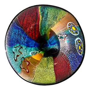 Vintage Boho Italian Art Glass Bowl After Murano