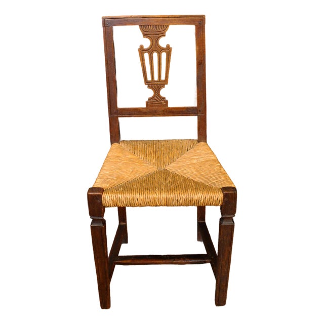 Early 19th Century Italian Rustic Neoclassical Side Chair For Sale