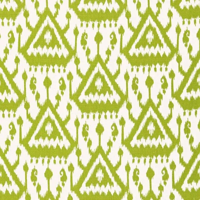 Sample - Schumacher Vientiane Ikat Fabric in Palm For Sale