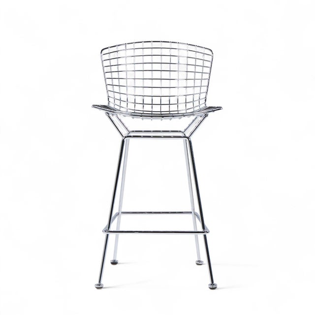 Mid 20th Century Harry Bertoia for Knoll Mid Century Chrome Counter Stools - Pair For Sale - Image 5 of 13