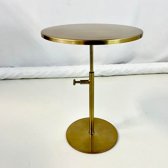 We loved everything about this table the minute we found it. This is a Metal Drinks Table finished in an Old Gold color....