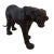 Massive Mid-Century Six-Foot Panther Sculpture, Leather Wrapped, Glass Eyes For Sale