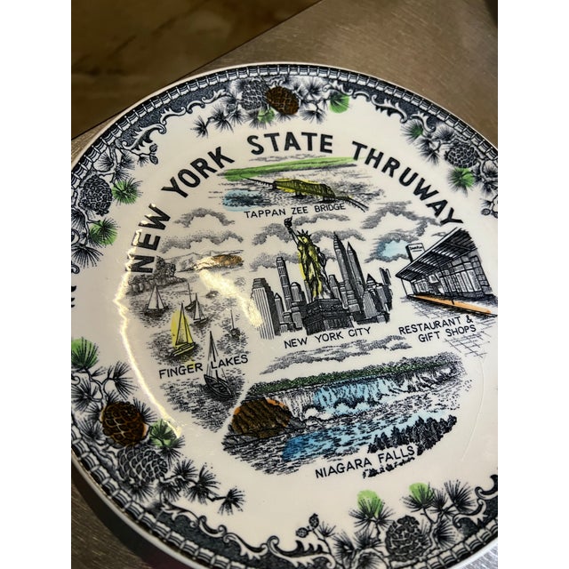 1970s New York State Thruway Decorative Ceramic Plate For Sale - Image 4 of 7