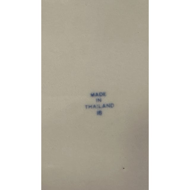 1980s Vintage Thai Blue and White Porcelain Pheasant Bird Figurine For Sale - Image 5 of 5