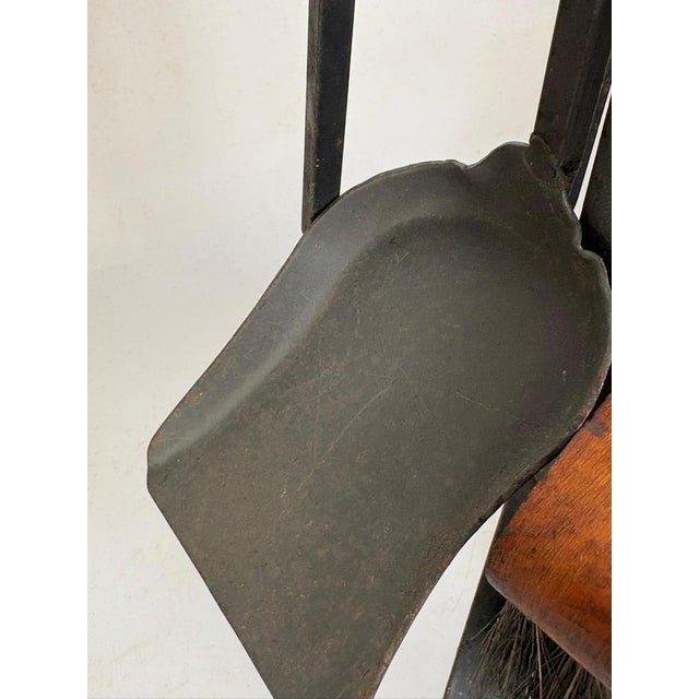 Brass and Iron Fire Tools on Stand, France, 1950, Set of 3 For Sale - Image 9 of 11