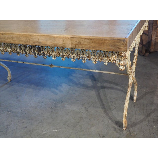 A Long, Painted Antique Cast Iron Table From Aix-en-Provence, France Circa 1890 For Sale - Image 12 of 18