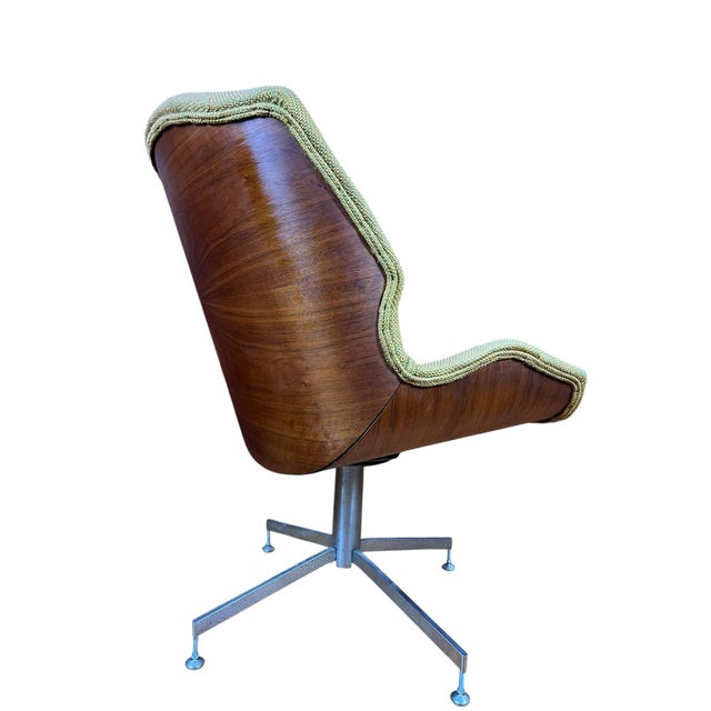 Wood Vintage Bentwood Plycraft George Mulhauser Style Swivel Chair For Sale - Image 7 of 12