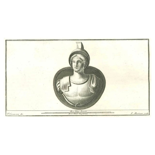Vincenzo Campana, Ancient Roman Fresco, Etching, 18th Century For Sale