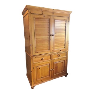 American Farmhouse Pine Armoire For Sale