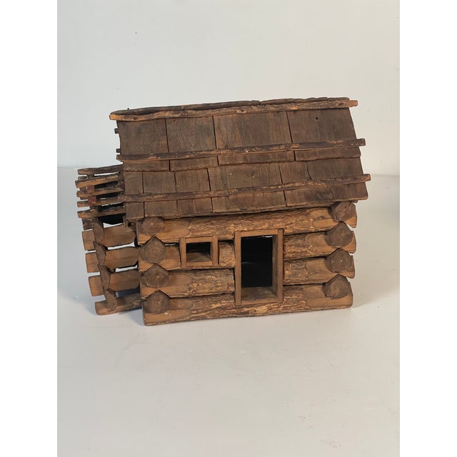 Collectible Antique Americana folk art toy- rustic house handmade from twigs.
