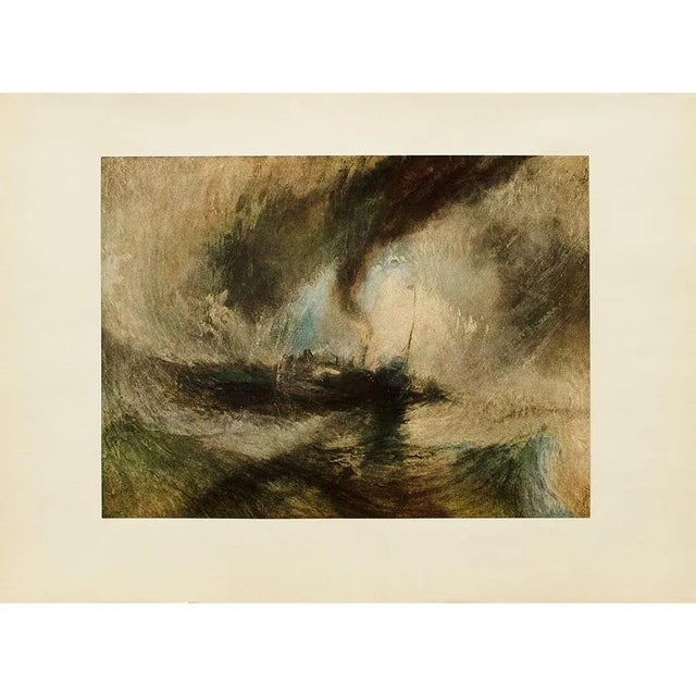 An excellent vintage full-color reproduction print after painting "Snow-Storm" by J. M. W. Turner. Comes from a First...