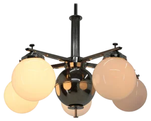Bauhaus Chrome Chandelier Pendant, 1930s