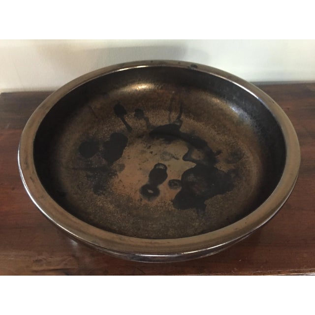 Gainey Pottery Gainey Ceramics Metallic Glaze Center Bowl For Sale - Image 4 of 11