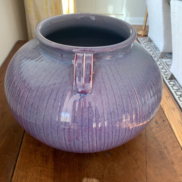 Large Contemporary Violet Flambé Glaze Lidded Statement Porcelain Vessel For Sale - Image 10 of 13