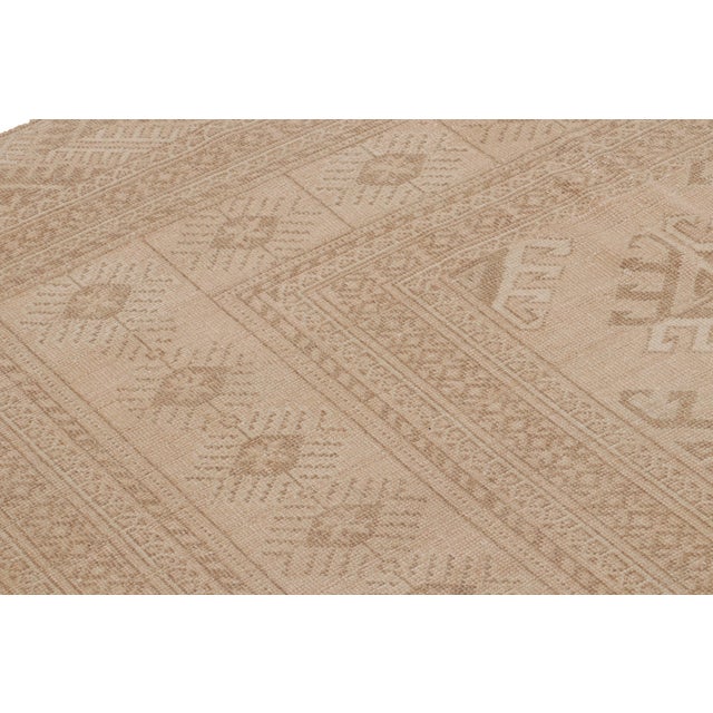 Traditional Vintage Ersari Rug in Pink With Beige-Brown Geometric Patterns, From Rug & Kilim For Sale - Image 3 of 7