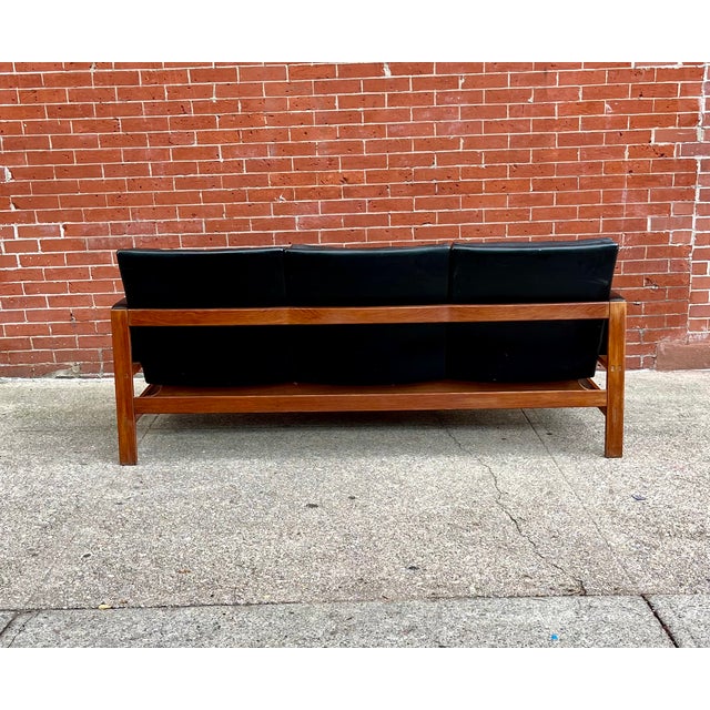 1960s 3-Seater Leather Sofa, Denmark For Sale - Image 10 of 12