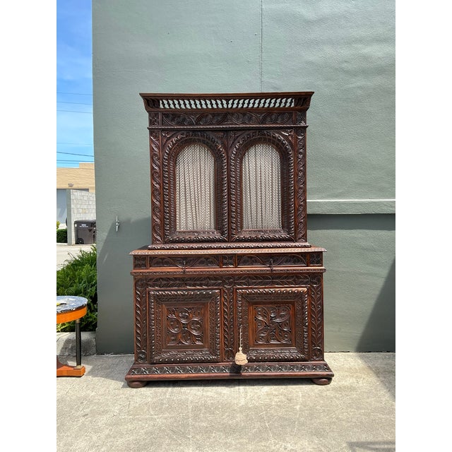 Vintage French Hand Carved Cabinet For Sale - Image 9 of 12