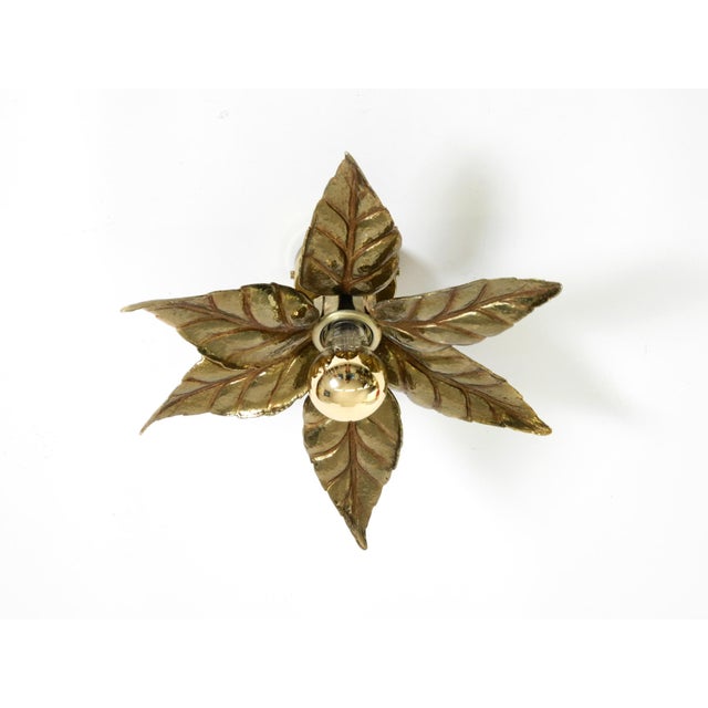Beautiful brass ceiling lamp from the 1970s by willy daro. Can also be used as a wall lamp. manufacturer: massive. Made in...