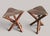 Folding Stools in Teak and Brown Leather, 1970s, Set of 2 For Sale - Image 9 of 18