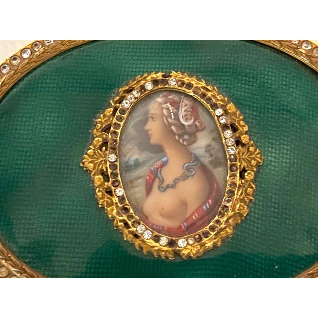 French C1860 French Louis XVI Bronze Enamel Jewelry Box - 1 Pc For Sale - Image 3 of 11