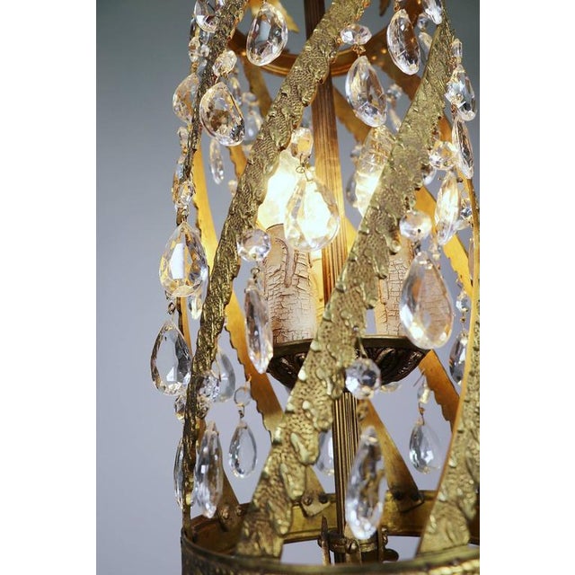 Metal Louis XV Rococo Golden Chandelier For Sale - Image 7 of 10
