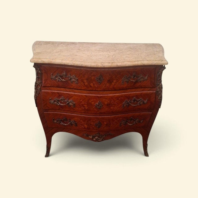Louis XV Style Marquetry Chest of Drawers, 1959 For Sale - Image 10 of 10