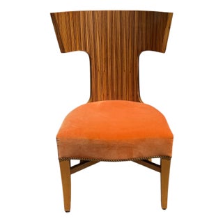 Serena & Lily Art Deco Style Macassar Wood Klismos Chair - 1 of 2 Available For Sale