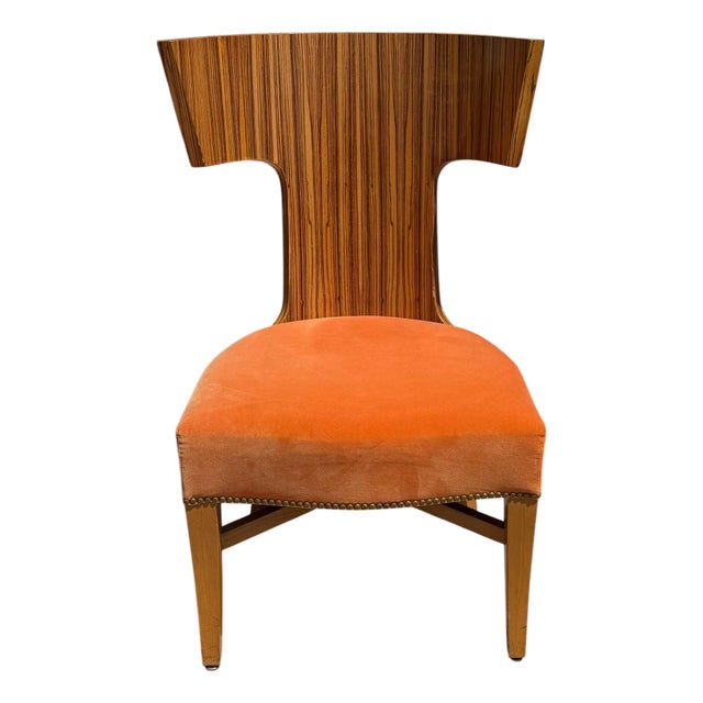 Serena & Lily Art Deco Style Macassar Wood Klismos Chair - 1 of 2 Available For Sale