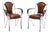 Vintage French Iron and Leather Armchairs, 1960s, Set of 2 For Sale