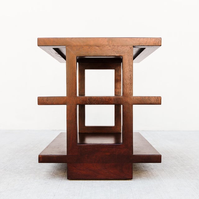 1940s Edward Wormley for Dunbar Model 4423 Tiered Mahogany Occasional Table For Sale - Image 11 of 15