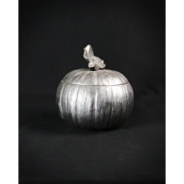 Vintage Silver Metal Pumpkin Ice Bucket by Mauro Manetti, 1970s For Sale - Image 9 of 13