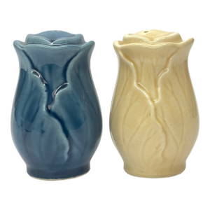 Vintage Ceramic Lotus Poppytrail Salt & Pepper Shakers by Metlox Usa