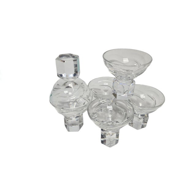 Glass Art Deco Vodka Glasses, Former Czechslovakia, 1930s, Set of 6 For Sale - Image 7 of 10