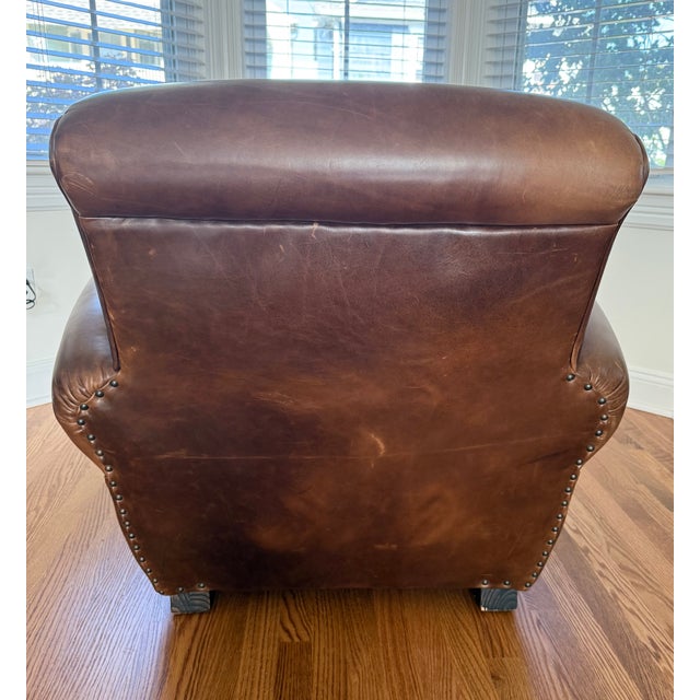 Restoration Hardware Restoration Hardware 1920s Parisian Leather Club Chair (2) For Sale - Image 4 of 6