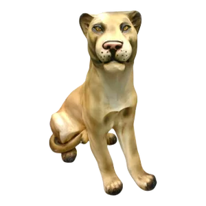 Late 20th Century Vintage Cougar Statue Life Size Mountain Lion Large Sculpture