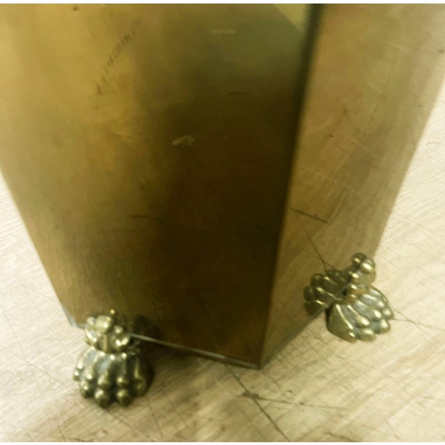 1970s Vintage Brass Neo Classical Wastepaper Basket For Sale - Image 5 of 5